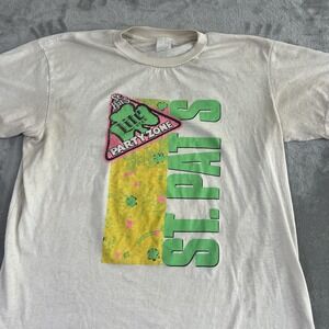 Vintage Miller Lite Beer St Pats Shirt Mens Large White St Patricks 90s